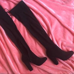 Over the knee black boots
